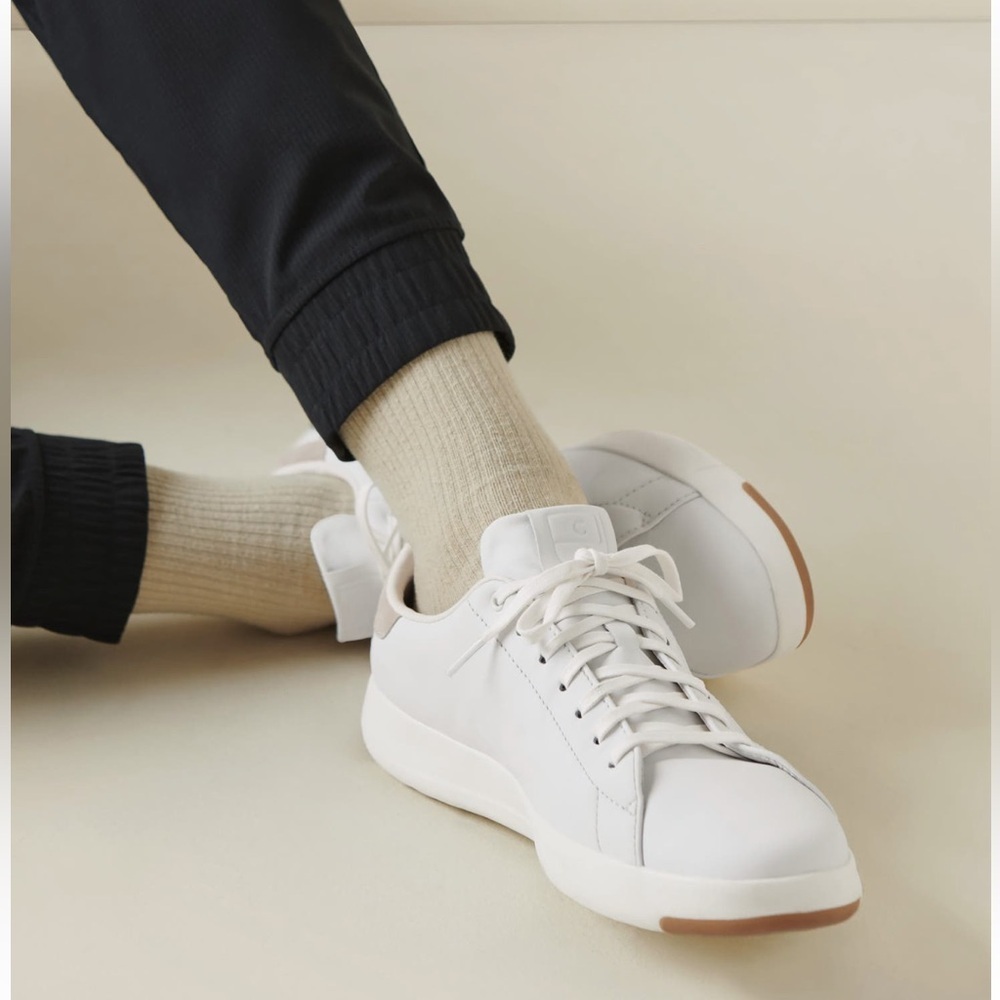 [Cole Haan] White Leather GrandPro Sneakers